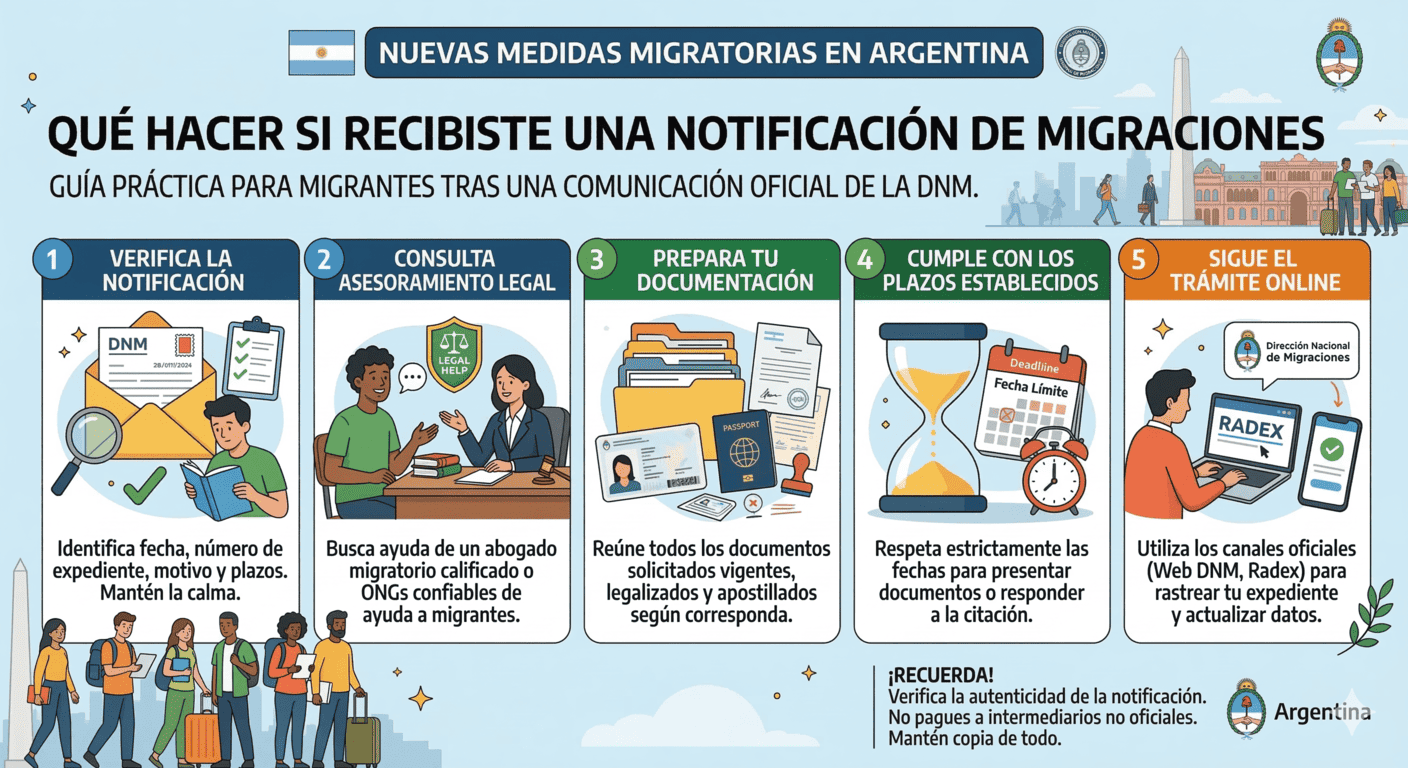 ¿Qué hacer paso a paso si recibiste una notificación de Migraciones?